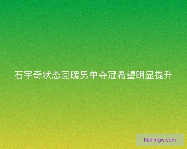 石宇奇状态回暖男单夺冠希望明显提升