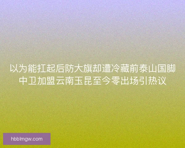 以为能扛起后防大旗却遭冷藏前泰山国脚中卫加盟云南玉昆至今零出场引热议