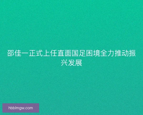 邵佳一正式上任直面国足困境全力推动振兴发展